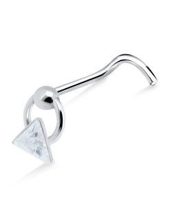 Dangling Triangle Curved Nose Stud NSKB-798